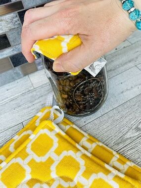 Yellow Geometric Cotton Jar Openers - Set of 3